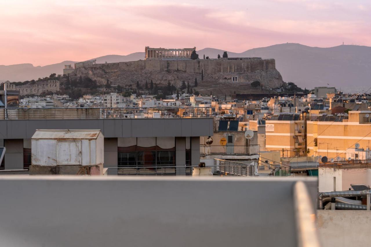 Ferienwohnung Sunny Penthouse W/ Acropolis View Next To Metro Athen Exterior foto