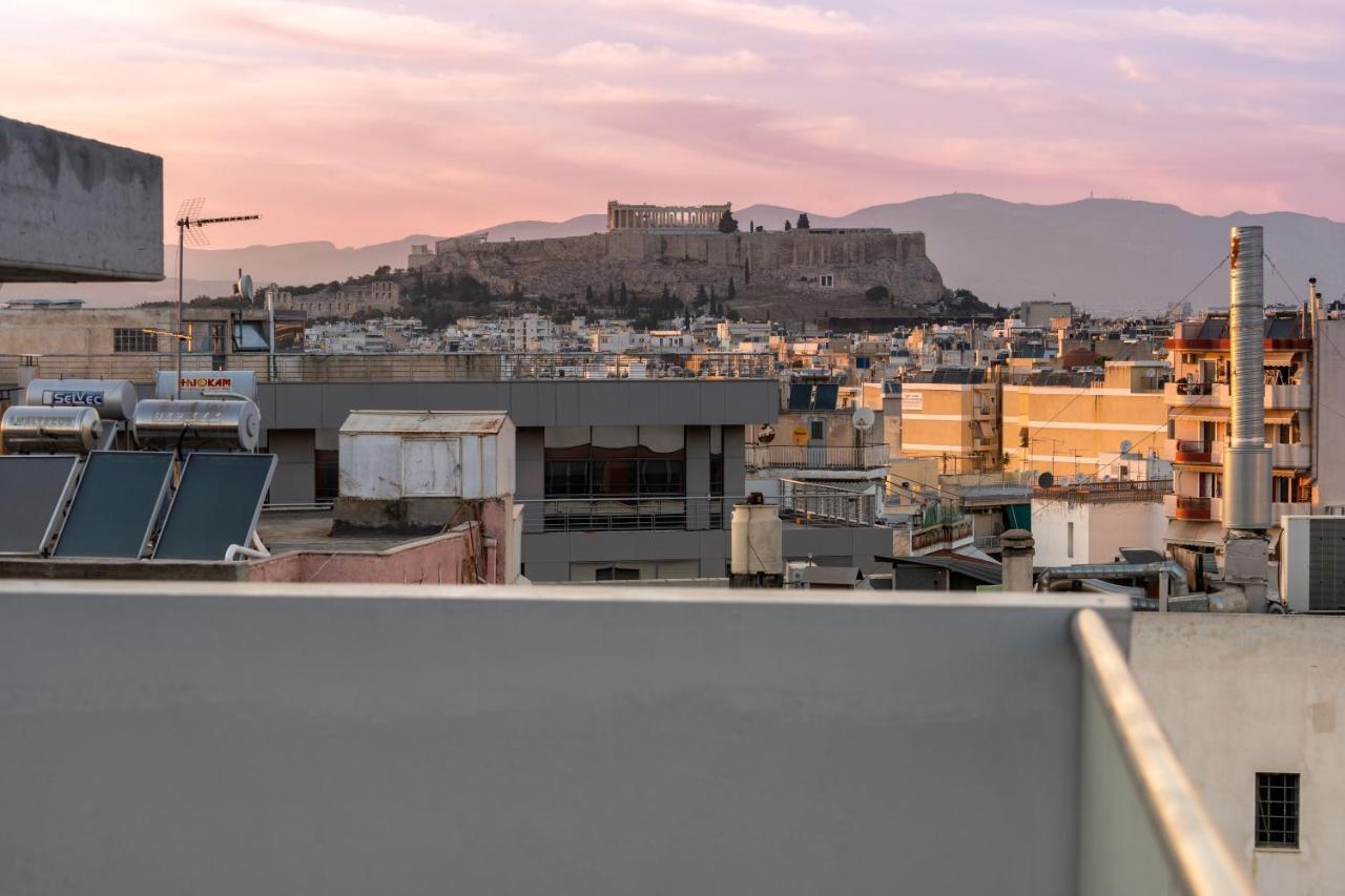 Ferienwohnung Sunny Penthouse W/ Acropolis View Next To Metro Athen Exterior foto