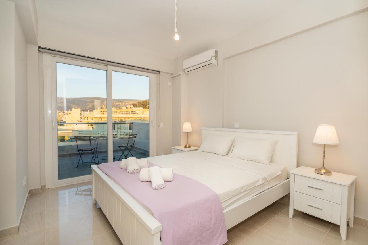 Ferienwohnung Sunny Penthouse W/ Acropolis View Next To Metro Athen Exterior foto